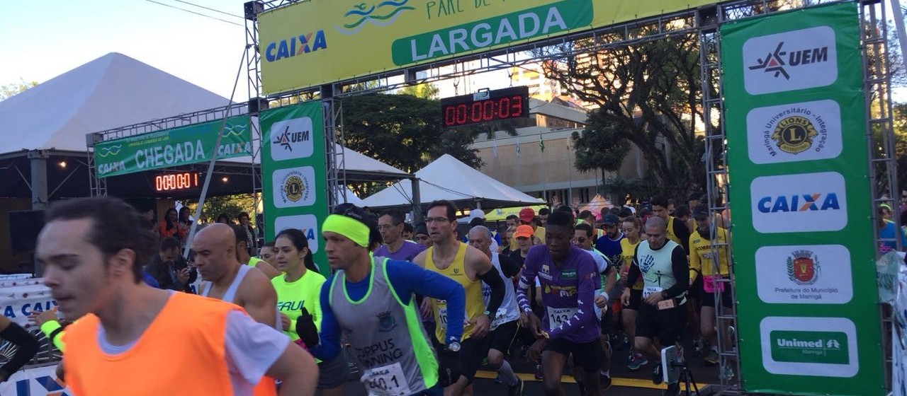 Atletas enfrentam frio durante maratona em Maringá