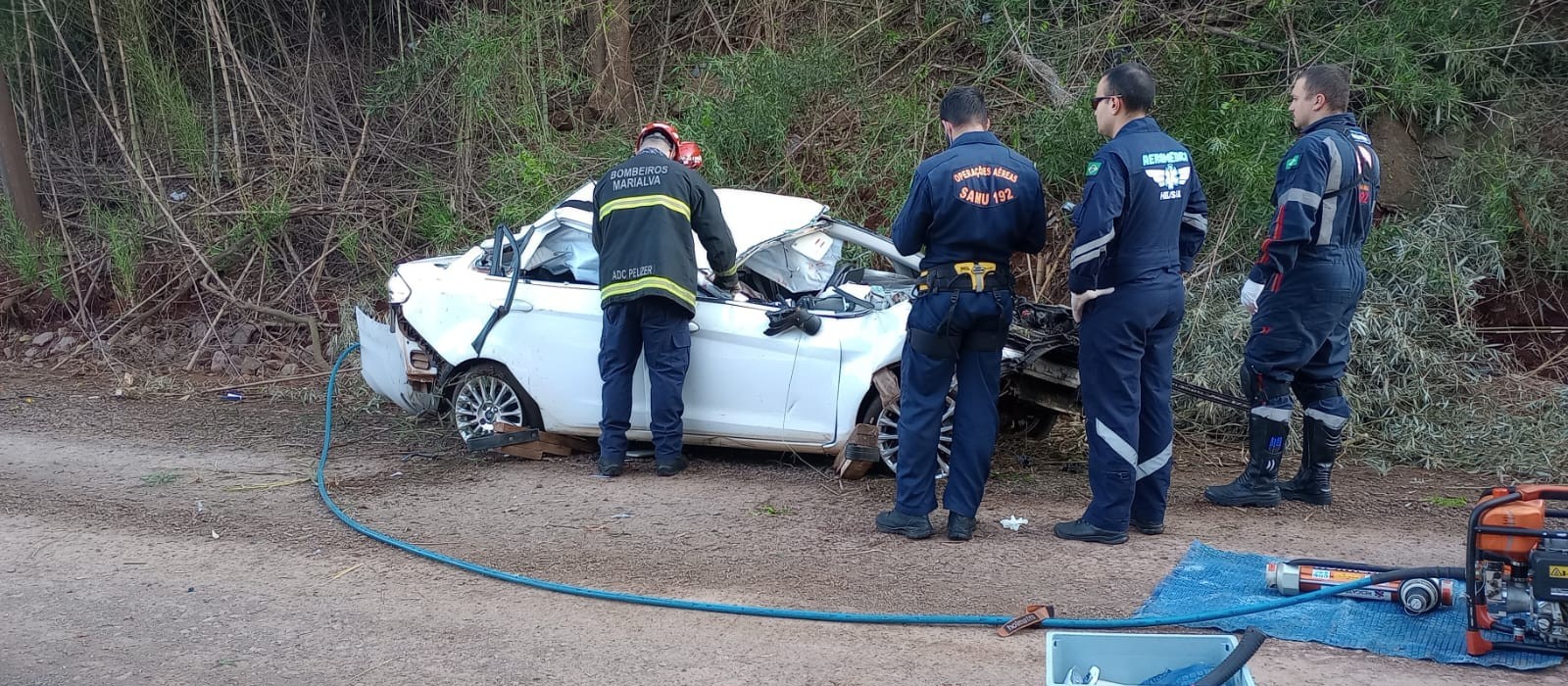 Passageira morre e motorista fica ferido em acidente na BR-376, em Marialva