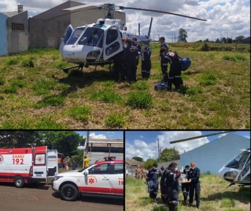 Bebê engasga e é socorrido por helicóptero em Mandaguaçu